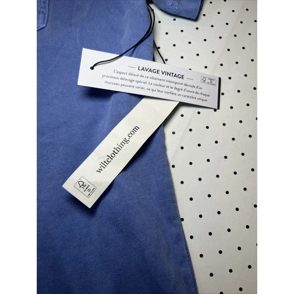 WILT Vintage Wash Pocket Tee XL NWT Periwinkle Blue Garment Dyed T Shirt - Picture 6 of 10